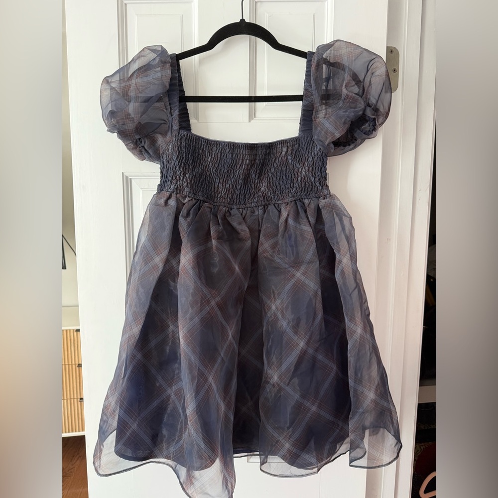 WeWoreWhat Navy Puffy Sleeve Dress